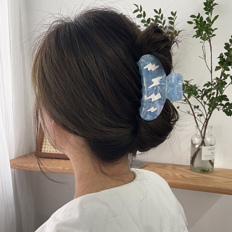 Fashion Lightning White Cloud Shaped Acetic Acid Grip Cute Hairpin Hair Accessories