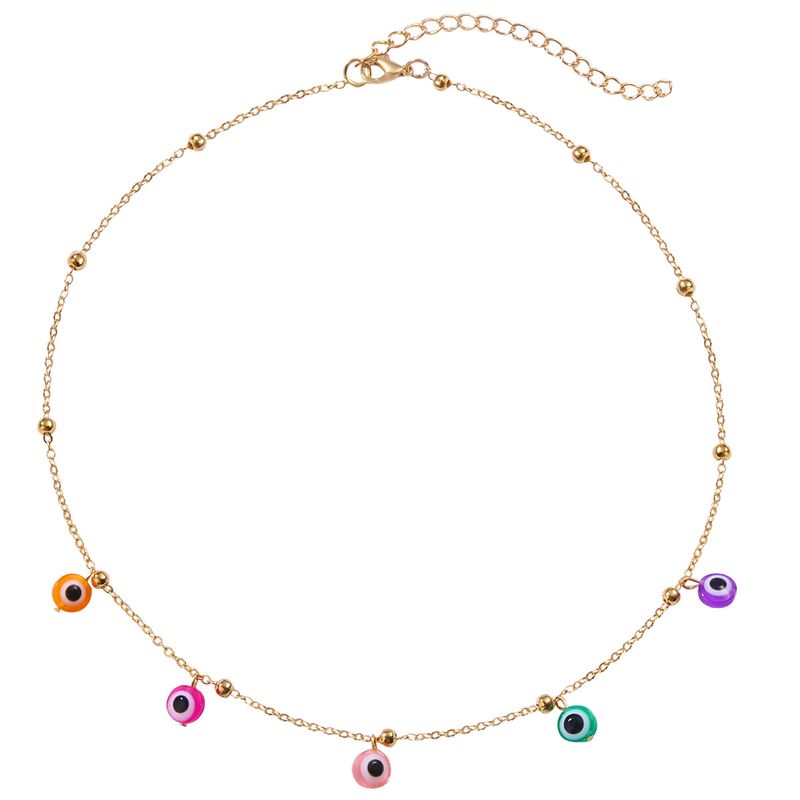 Nouveau Style Bohème Chaîne À La Main Perles De Bonbons Pendentif Alliage Collier En Gros