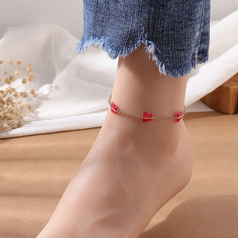 Fashion Fresh Creative Resin Butterfly Shaped Beaded Anklet
