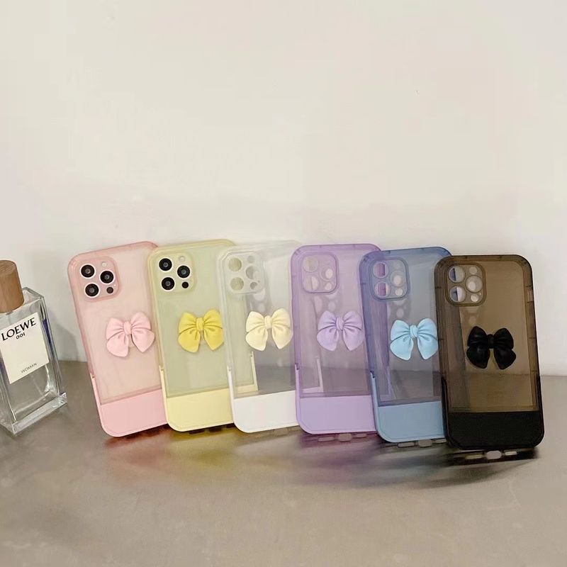 Cute Bow Iphone 12pro Max Folding Invisible Bracket Phone Case