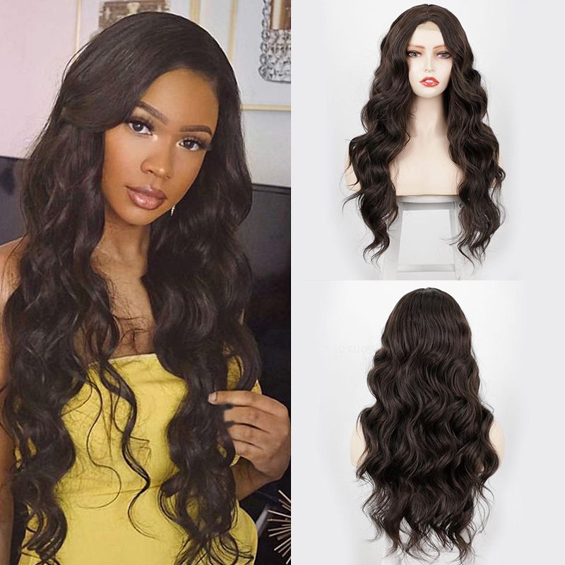 Women's Front Lace Mid-length Curly Hair Synthetic Wigs