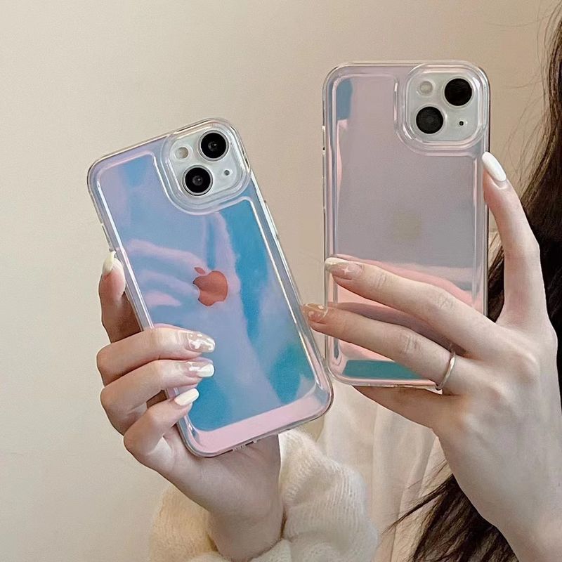 New Style Pure Color Gradient Transparent Iphone13 Anti-fall Phone Case