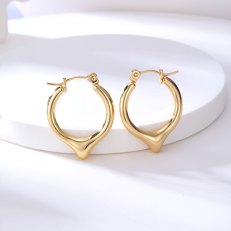 Fashion Geometric Round Stainless Steel Electroplated 18k Gold Earring