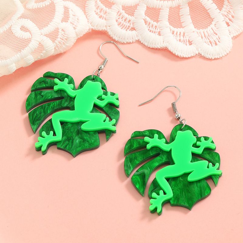 Fashion Frog Resin No Inlaid Earrings Ear Studs
