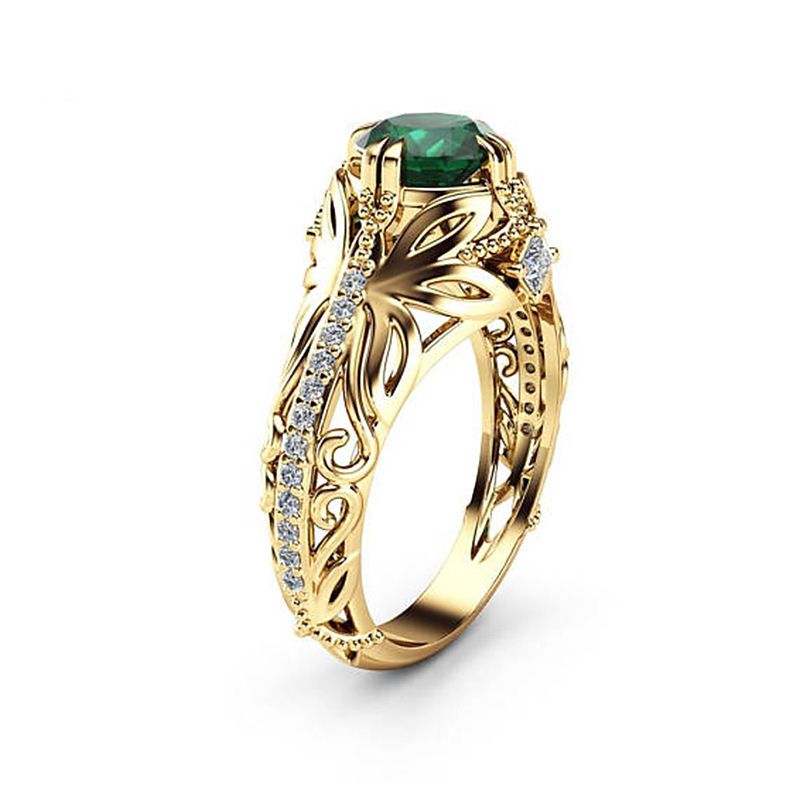 Fashion Elegant Geometric Rhinestone Inlaid Crystal Alloy Ring Ornament