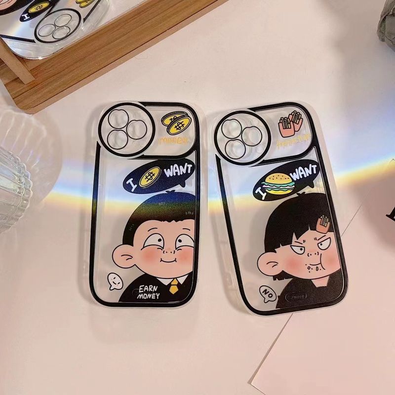 Cute Cartoon Couple Hamburger Pattern Iphone 13pro Max Phone Case