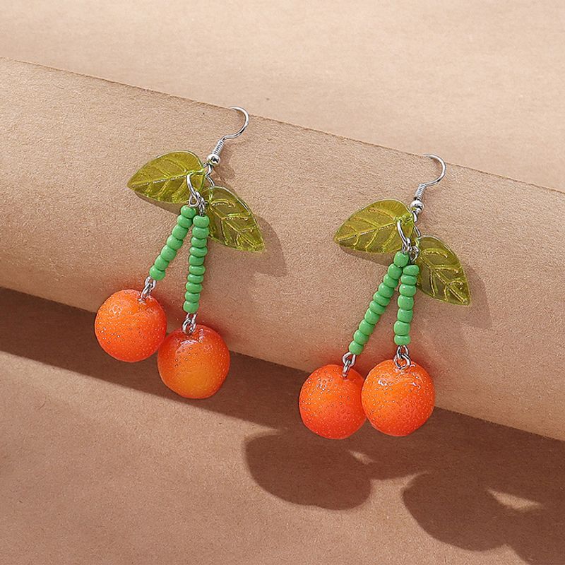 Women's Fashion Pastoral Orange Resin Resin Earrings Drop Earrings