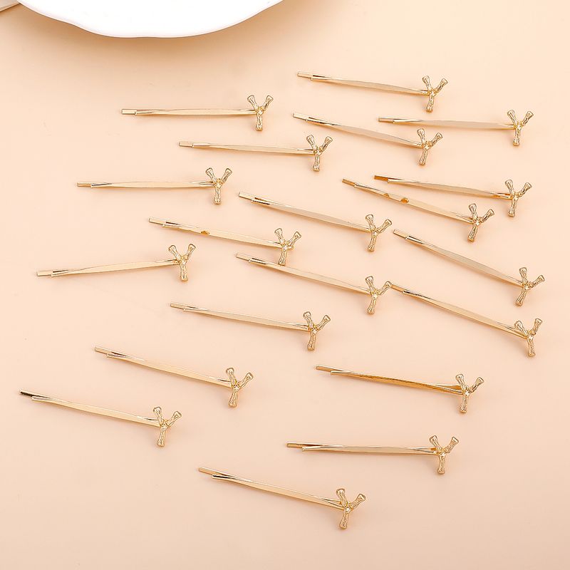 Simple Retro Fashion Gold Y Letter Hairpin 10-piece Set