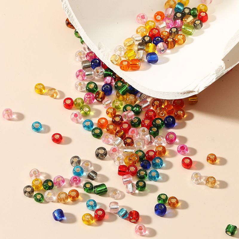 1 Set Diameter 4mm Glass Solid Color Beads