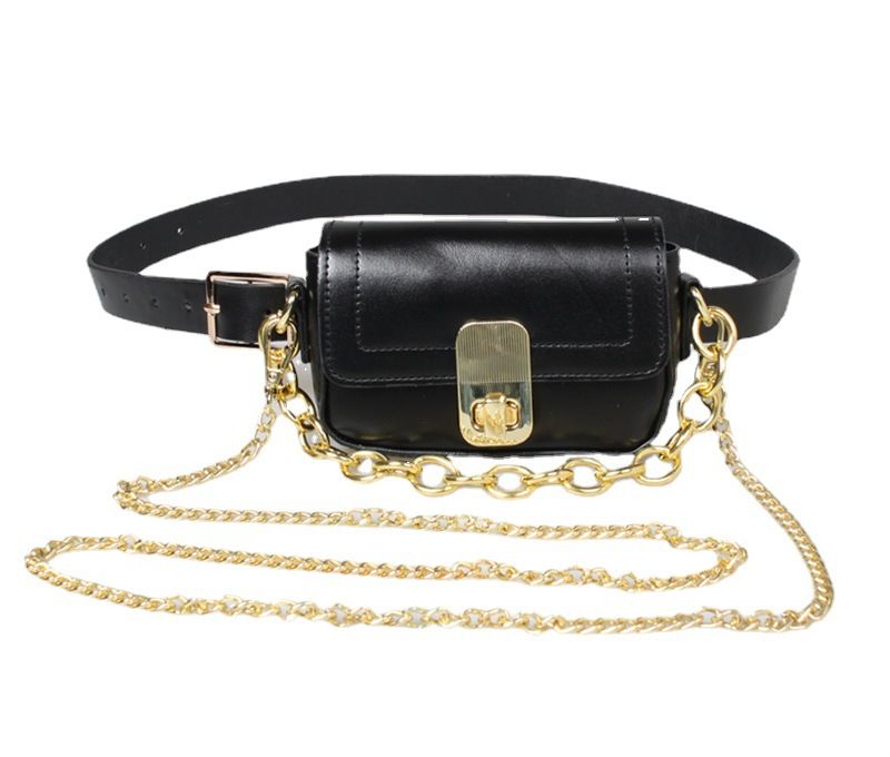 Frauen Zubehör Metall Dicke Kette Dekoration Crossbody Taille Tasche Gürtel