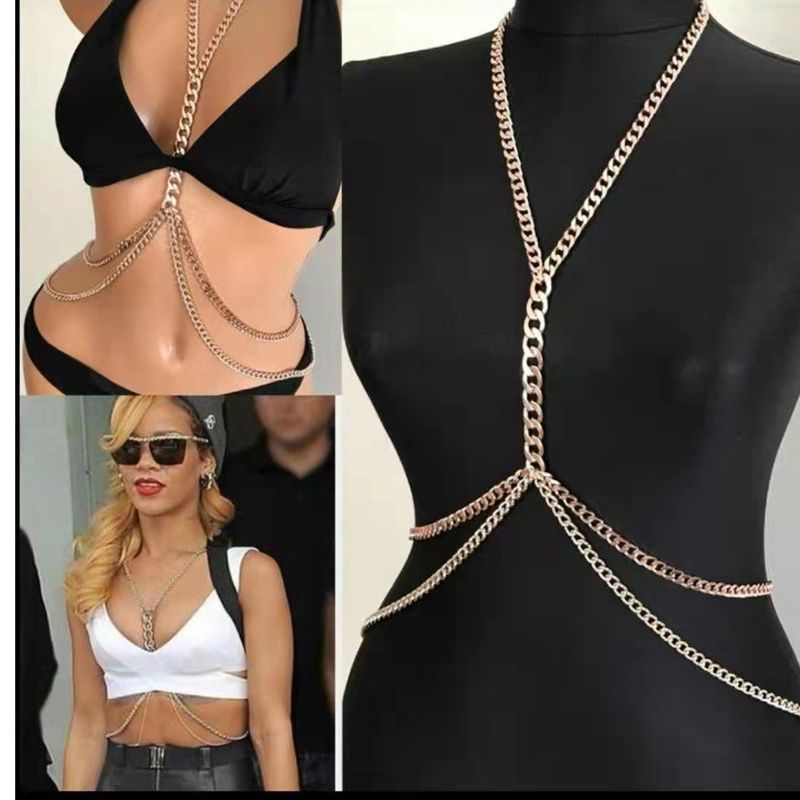 Fashion Geometric Alloy Body Chain