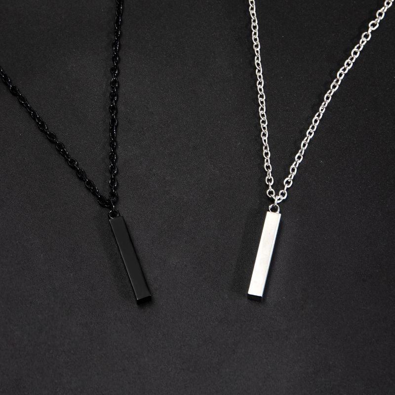 Simple Style Stainless Steel Rectangular Necklace Daily Electroplating Unset