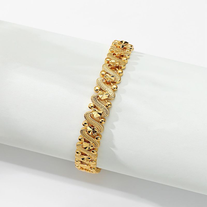 Unisex Fashion Splicing Heart Copper Bracelets Plating Copper Bracelets