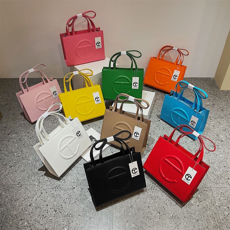 Women's Cross-border Trend Solid Color Candy Color Square Zipper Square Bag Artificial Leather Shoulder Bags