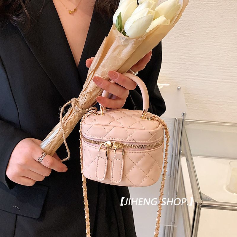 Einfarbig Mode Pu-haut Reiß Verschluss Schnalle Schwarz Silber Rosenrot Handtaschen