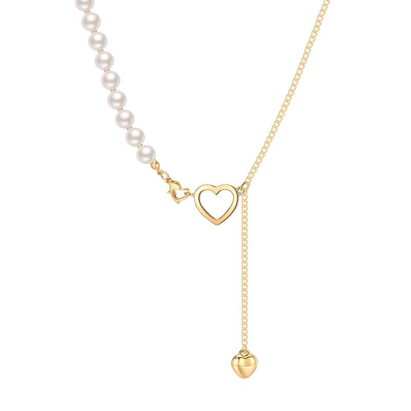 Einfacher Stil Herzform Legierung Inlay Perle Halskette Mit Anhänger 1 Stück
