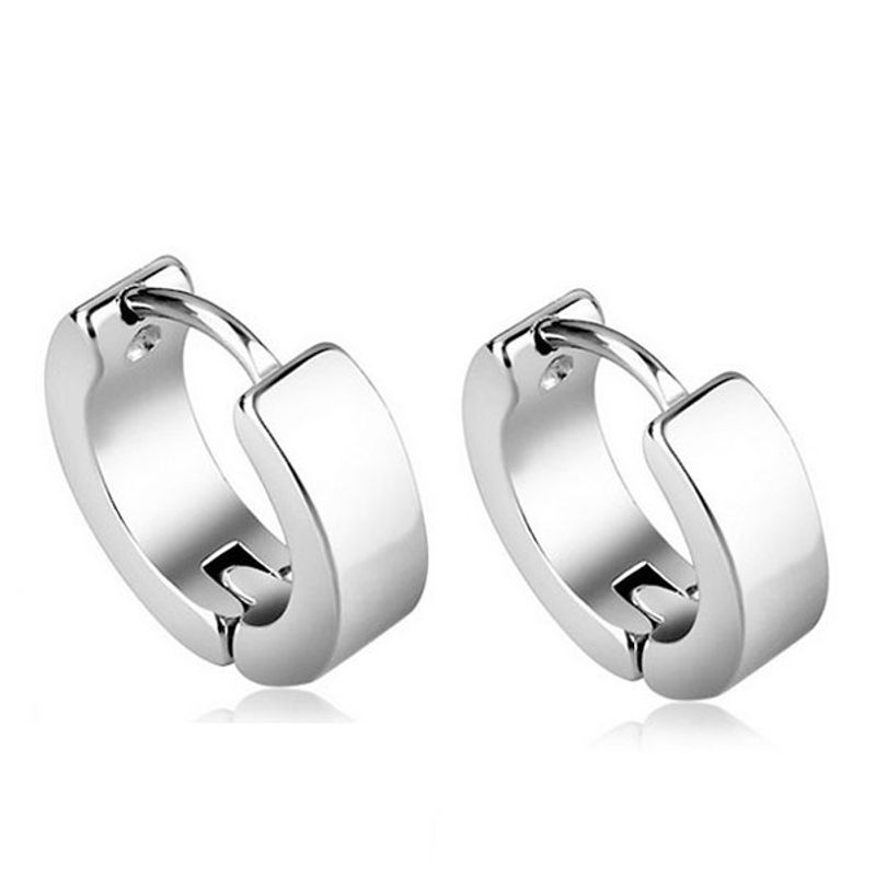 Men's Fashion Geometric Stainless Steel Earrings Plating Stainless Steel Earrings