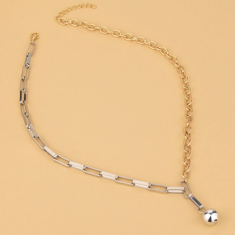 Cool Alloy Asymmetry Necklace Street Electroplating Copper Necklaces 1 Piece