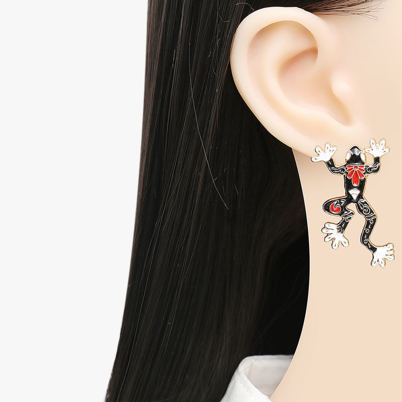 Women's Funny Novelty Geometric Animal Alloy Ear Studs Animal Stoving Varnish Drop Earrings