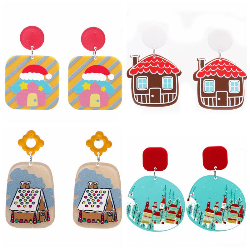 Women's Men's Fashion House Acrylic Earrings Cartoon Pattern No Inlaid Drop Earrings