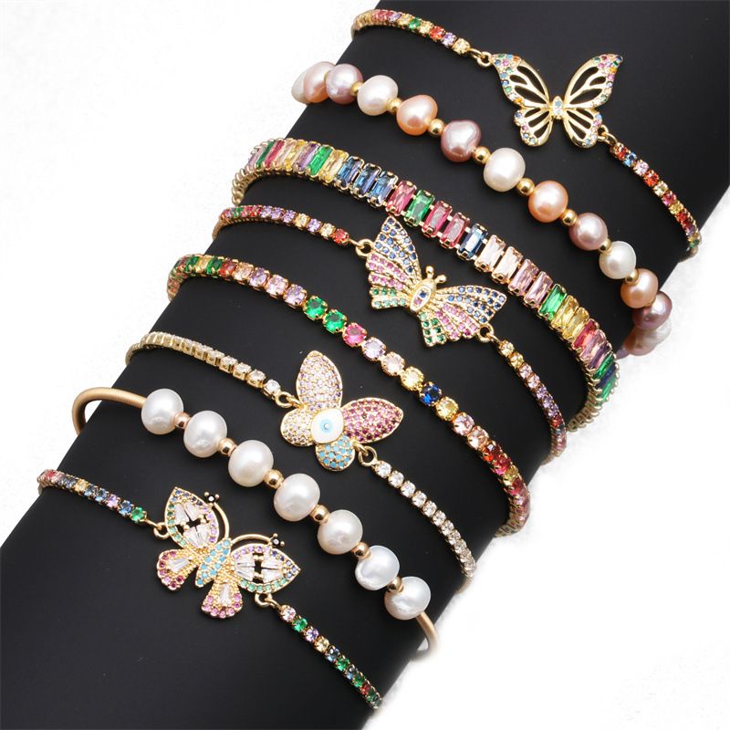 Fashion Butterfly Copper Zircon Bracelets
