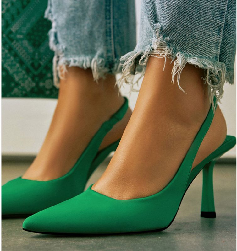 Zapatos De Tacón Alto De Tacón Alto De Color Sólido A La Moda Para Mujer