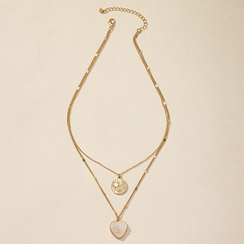 Vintage Style Sun Alloy Plating Artificial Crystal Necklace