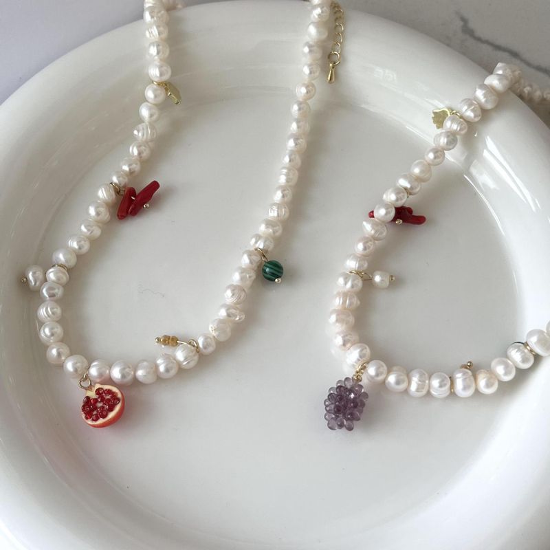 Women's Vacation Fruit Imitation Pearl Pearl Necklace Beaded