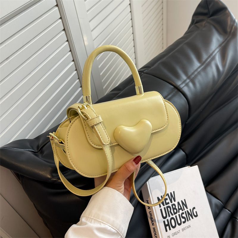 Women's Pu Leather Solid Color Elegant Fashion Soft Surface Square Magnetic Buckle Crossbody Bag Saddle Bag