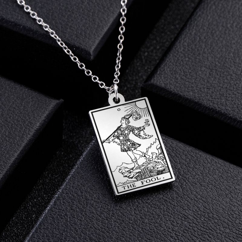 Retro Human Stainless Steel Pendant Necklace Carving Titanium Steel Stainless Steel Necklaces