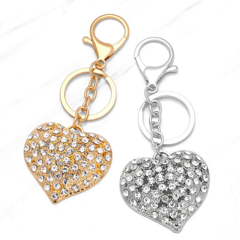 Mode Coeur Forme Alliage Diamant Strass Femmes Porte-clés