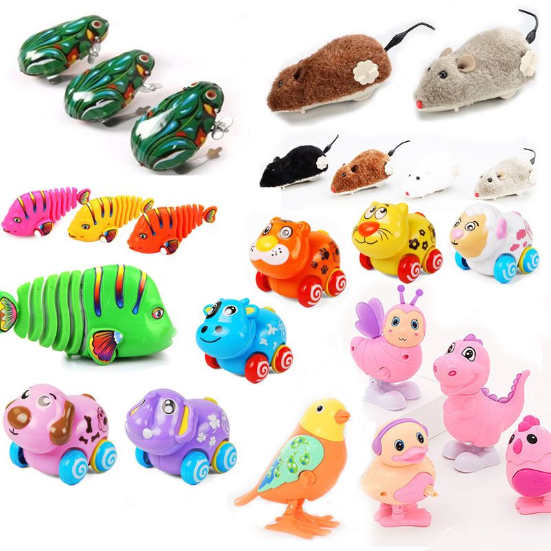 Children's Nostalgic Cartoon Mouse Chicken Swing Fish Iron Frog Small Toy