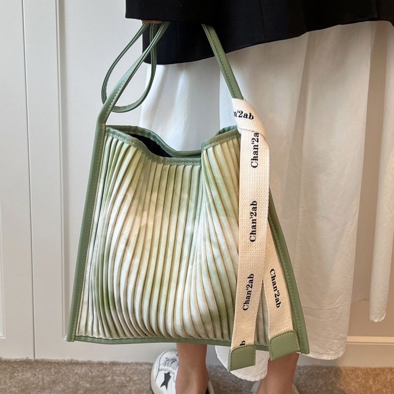 Fashion Stripe Floral Square Magnetic Buckle Shoulder Bag Tote Bag