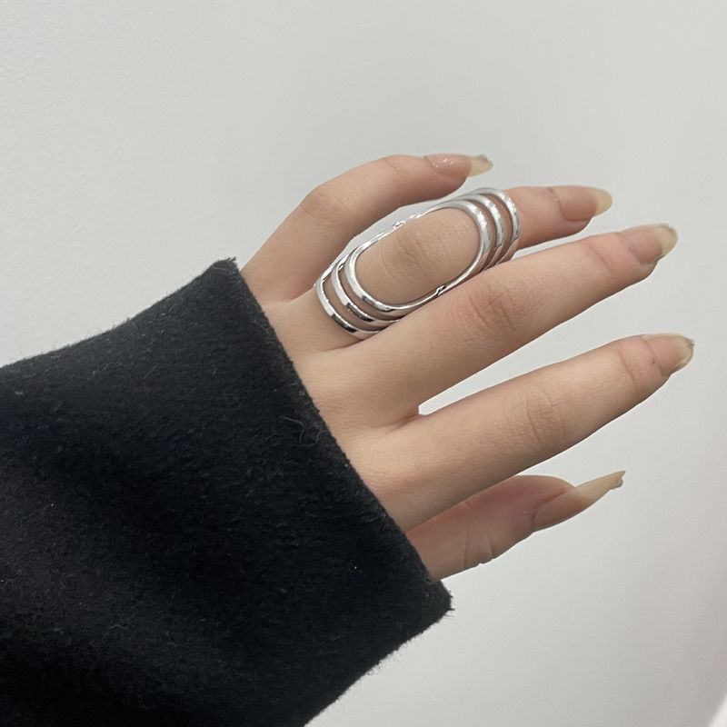 Women's Hip-hop Geometric Metal Rings Plating No Inlaid Rings
