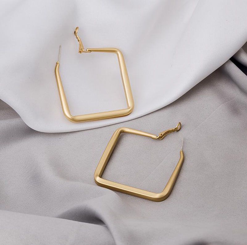 Simple Style Square Alloy Plating No Inlaid Ear Studs