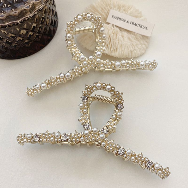 Fashion Geometric Alloy Plating Artificial Rhinestones Artificial Pearls Hair Claws