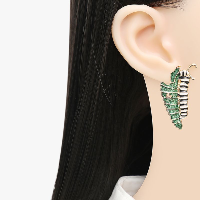 Fashion Insect Stripe Alloy Paint Earrings