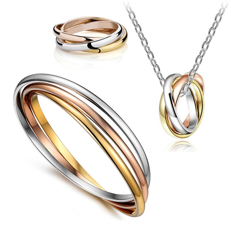 Mode Geometrisch Metall Keine Intarsien Ringe Halskette 1 Stück