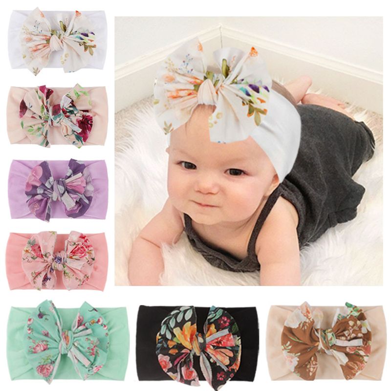 Fashion Flower Bow Knot Nylon Floral Hair Band