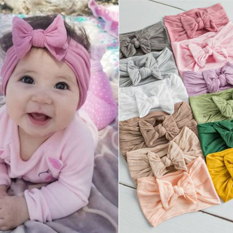 Kinder Mode Einfarbig Bogenknoten Tuch Flechten Haarband