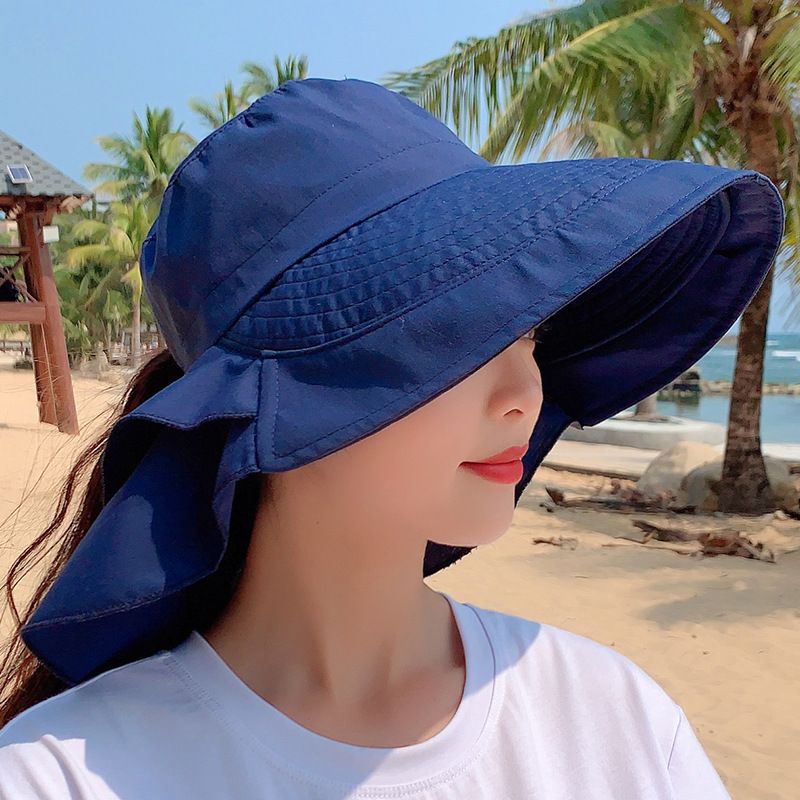 Women's Basic Solid Color Wide Eaves Sun Hat