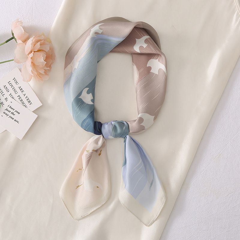 Elegant Square Satin Printing Silk Scarves