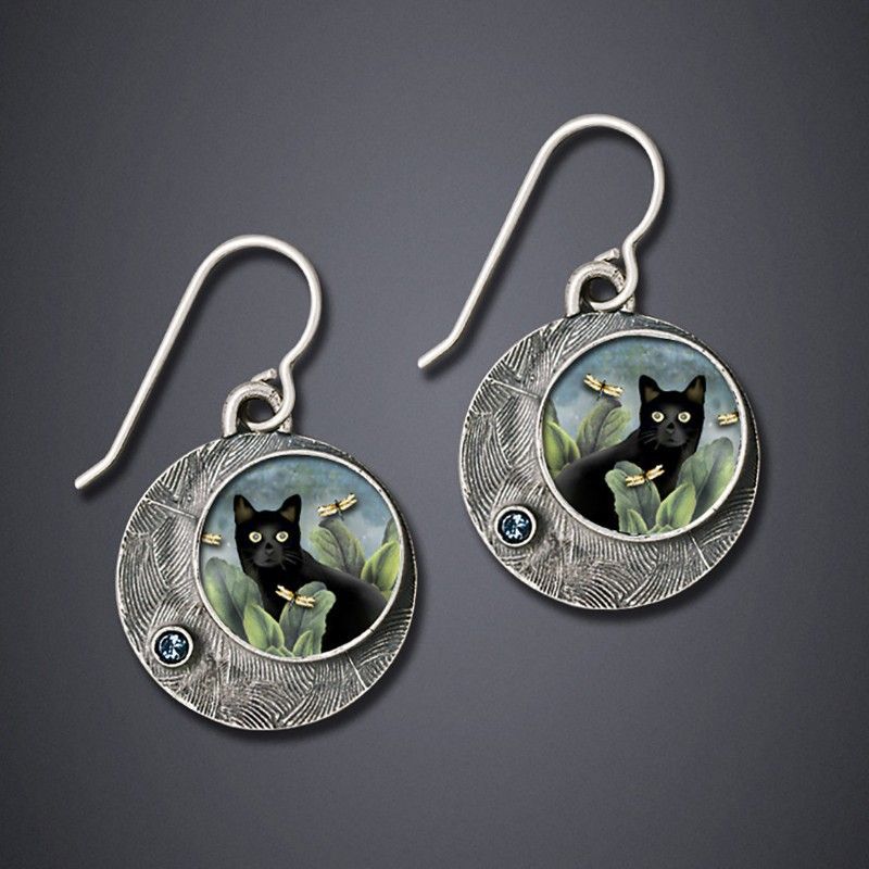 Fashion Cat Alloy Plating No Inlaid Drop Earrings