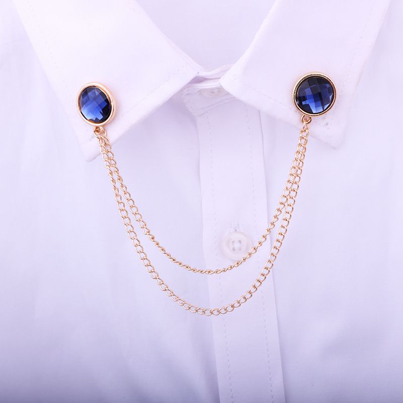 Fashion Round Alloy Chain Collar Pin
