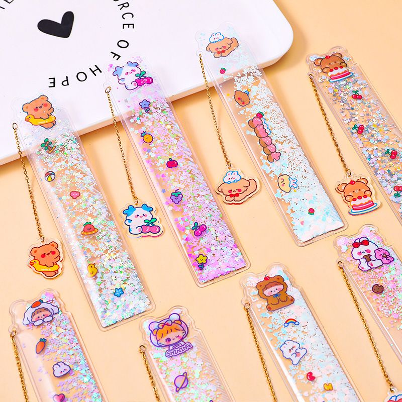 Fashion Cute Multifunctional Learning Pendant Bookmark Painting Ruler 15cm