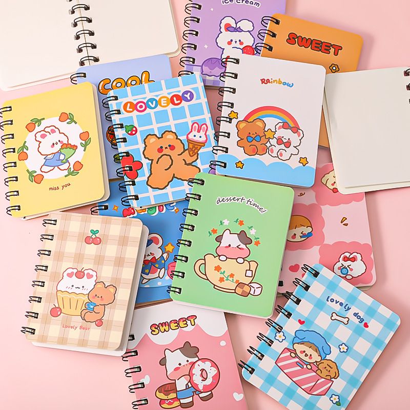 Cute Cartoon Portable Loose-leaf Small Size A7 Blank Paper Notebook