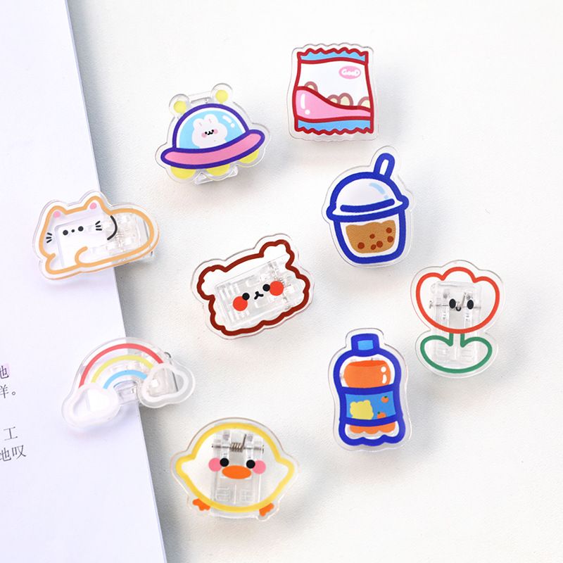 Cute Cartoon Transparent Acrylic Clip Snack Seal Clip Paper Clip