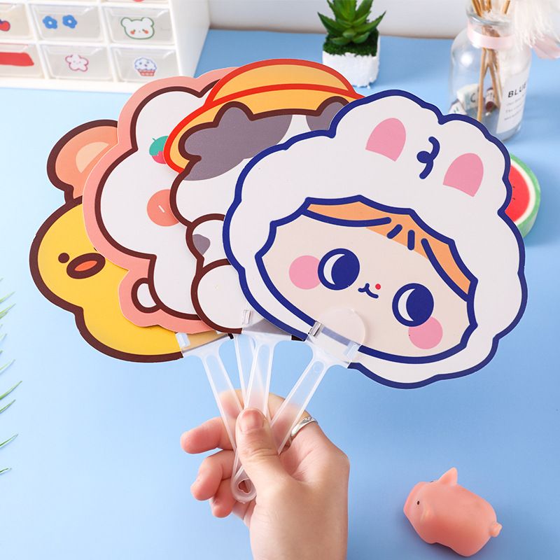 Cartoon Animal Children Hand-held Special-shaped Small Fan Student Round Fan Summer