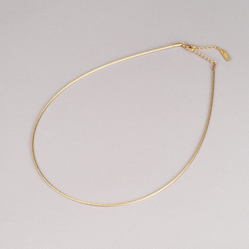 Simple Style Solid Color Stainless Steel Necklace Plating Stainless Steel Necklaces