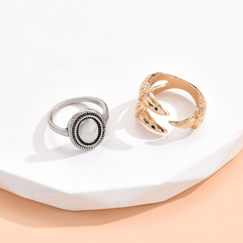 Vintage Style Geometric Alloy Plating Rings